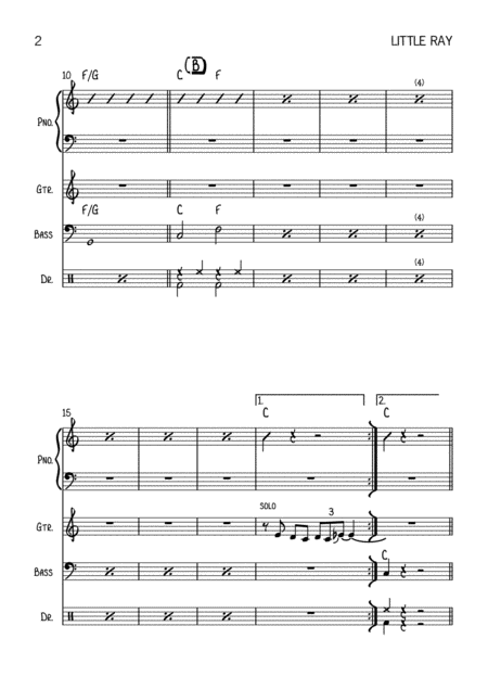 A Little Ray Of Sunshine Vocal With 4 Or 5 Piece Rhythm Section Key Of C Page 2