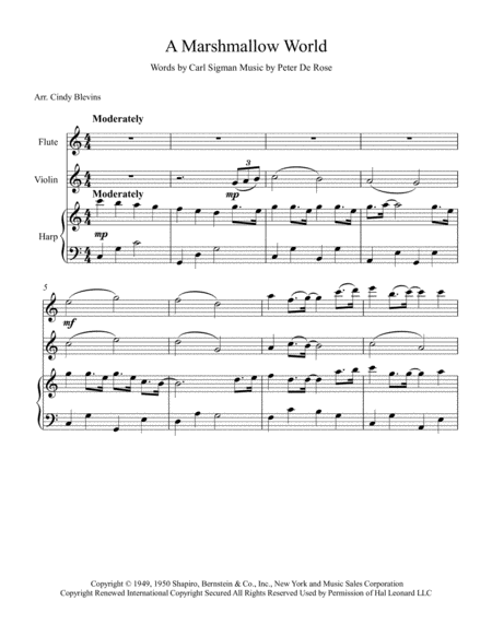 A Marshmallow World For Harp Flute And Violin Page 2