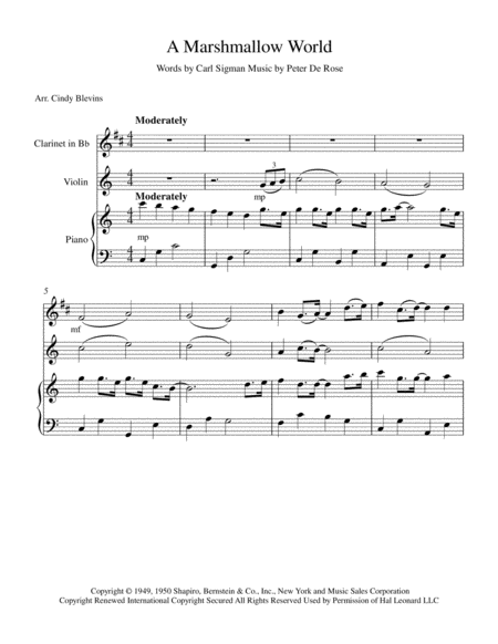 A Marshmallow World For Piano Clarinet And Violin Page 2