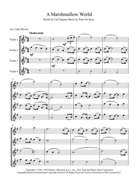 A Marshmallow World For Violin Quartet Page 2