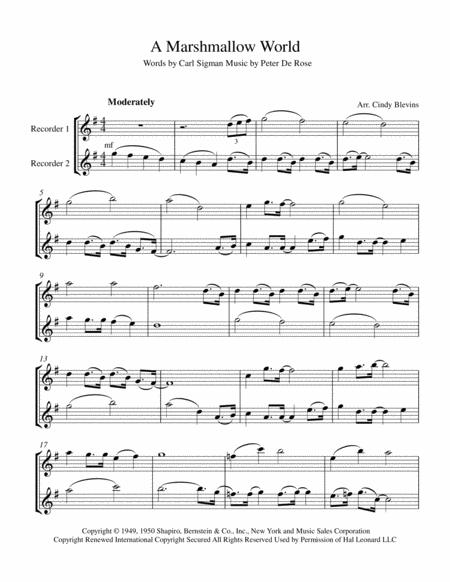 A Marshmallow World Recorder Duet Page 2