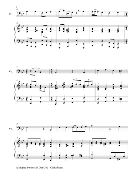 A Mighty Fortress Is Our God Duet Cello And Piano Score And Parts Page 2