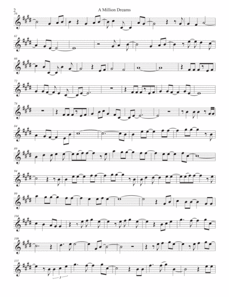 A Million Dreams Original Key Alto Sax Page 2