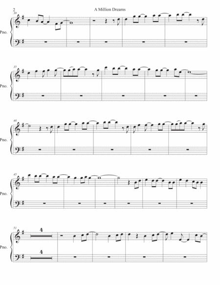 A Million Dreams Original Key Piano Page 2