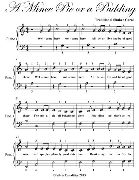 A Mince Pie Or A Pudding Easiest Piano Sheet Music Page 2