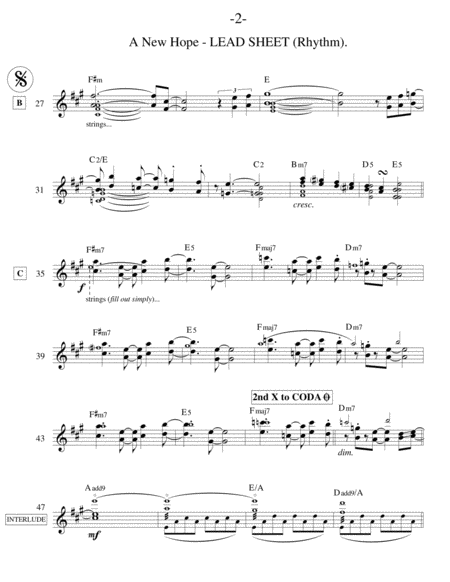 A New Hope Lead Sheet Page 2