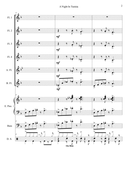 A Night In Tunisia Flute Choir Page 2