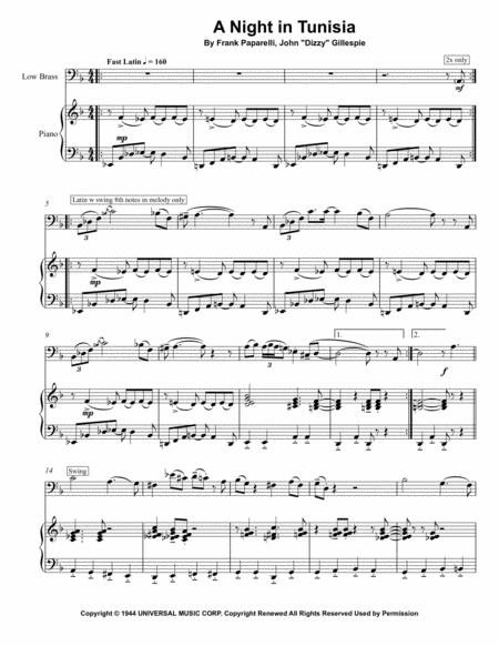 A Night In Tunisia In Tunisia For Baritone Euphonium Trombone Bc Piano Page 2