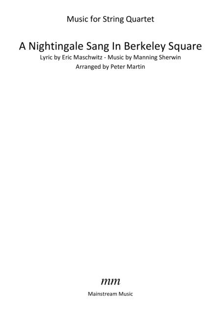 A Nightingale Sang In Berkeley Square String Quartet Page 2