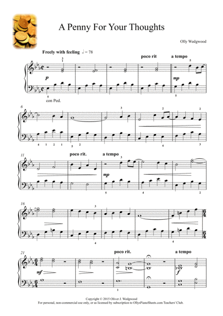 A Penny For Your Thoughts Ballad Solo Piano Page 2