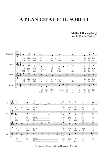 A Plan Ch Al E Il Soreli In The Plain Sun Sets Friulian Folk Song Italy Page 2