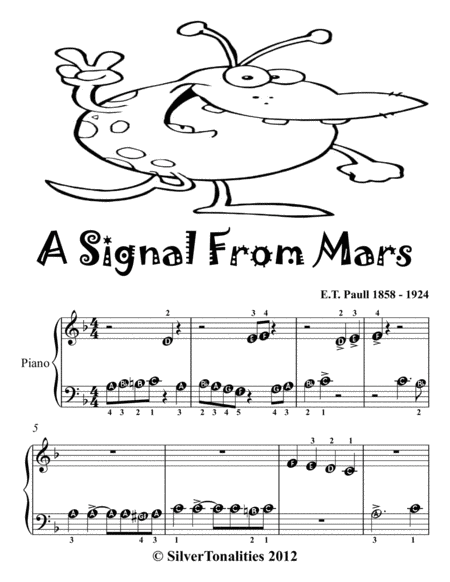 A Signal From Mars Beginner Piano Sheet Music Tadpole Edition Page 2