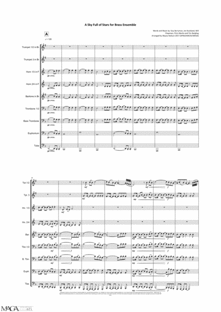 A Sky Full Of Stars For Brass Ensemble Page 2