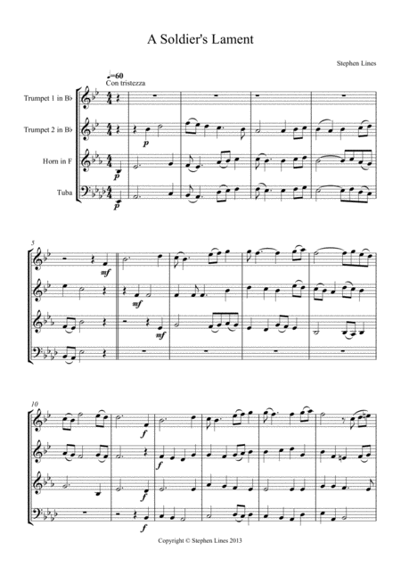 A Soldiers Lament Brass Quartet Page 2