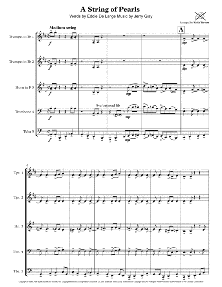 A String Of Pearls For Brass Quintet Page 2