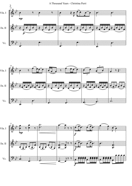 A Thousand Years Christina Perri Arranged For String Trio Page 2