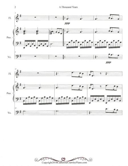 A Thousand Years Piano Flute Cello Page 2