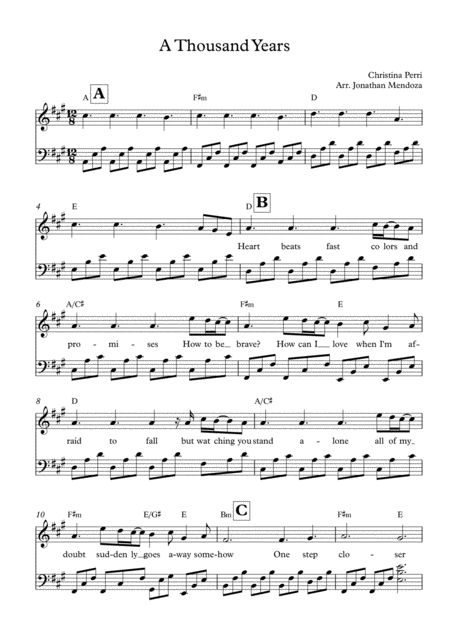 A Thousand Years Piano Vocal Score Page 2