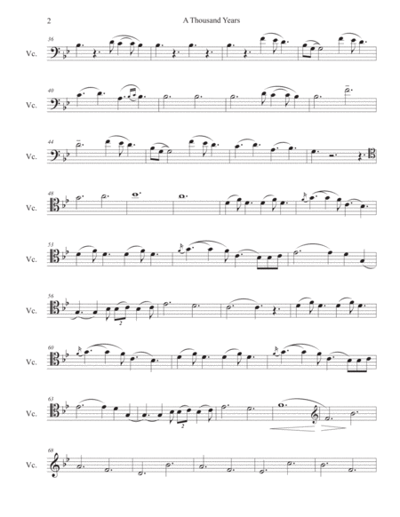 A Thousand Years Solo Cello Page 2