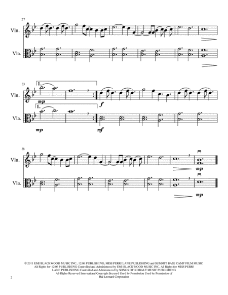 A Thousand Years Violin And Viola Duet Page 2