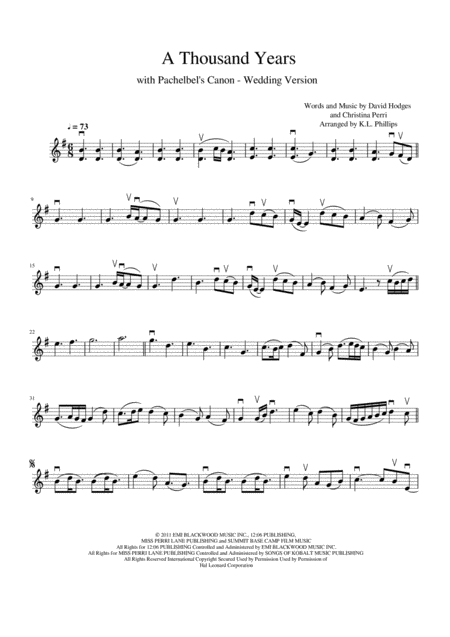 A Thousand Years Wedding Version For Solo Violin Page 2