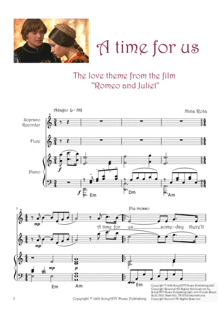 A Time For Us Nino Rota Love Theme Flute Or Recorder And Piano Page 2