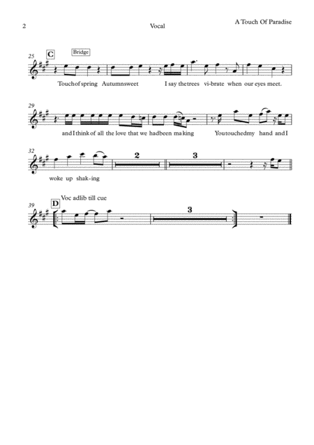 A Touch Of Paradise Voice And Rhythm Section Key Of A Page 2