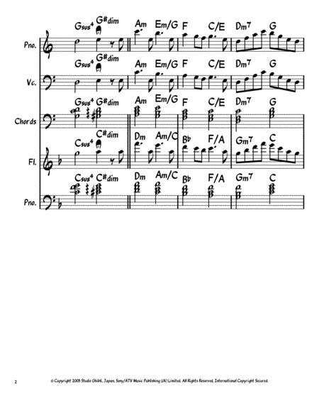 A Town With An Ocean View Lead Sheet With Chords Page 2