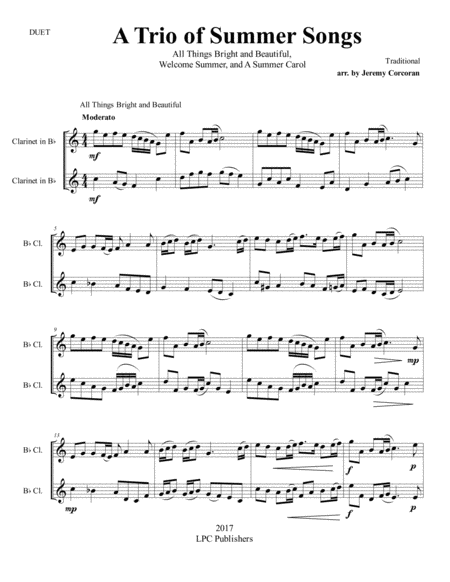 A Trio Of Summer Songs For Two Clarinets Page 2