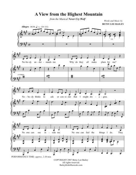 A View From The Highest Mountain Vocal Solo Page 2