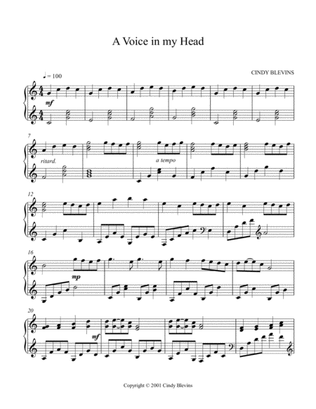 A Voice In My Head An Original Solo For Double Strung Harp Page 2