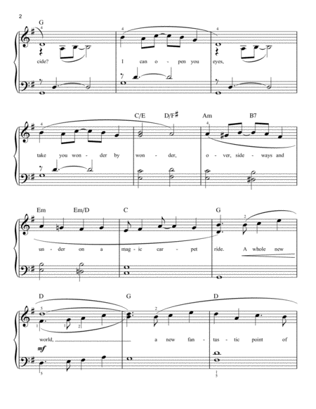 A Whole New World From Aladdin Arr Phillip Keveren Page 2