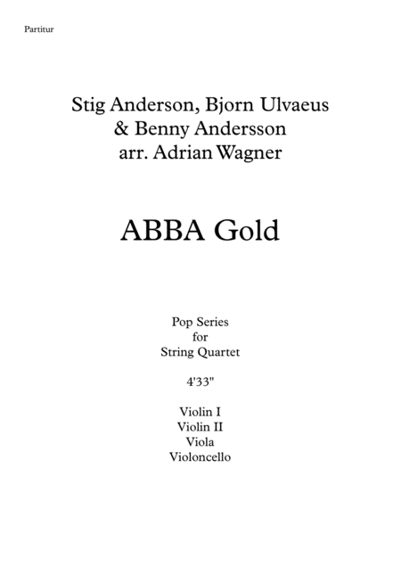 Abba Gold String Quartet Arr Adrian Wagner Page 2