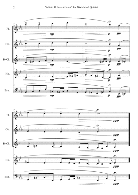 Abide O Dearest Jesus For Woodwind Quintet Page 2