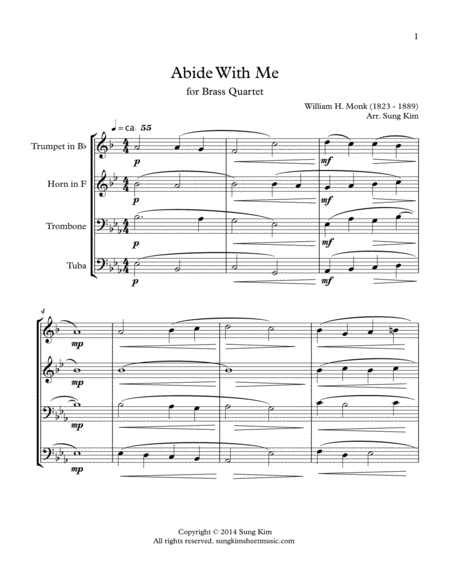 Abide With Me For Brass Quartet Page 2