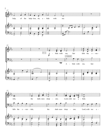 Abide With Me For Satb And Piano Page 2