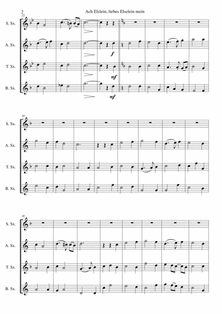 Ach Elslein Liebes Elselein Mein For Saxophone Quartet Page 2