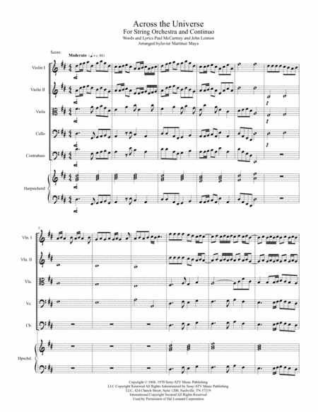 Across The Universe Strings Orchestra And Continuo Page 2