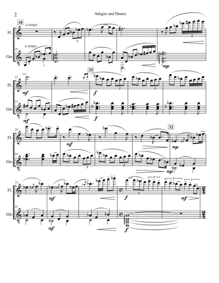 Adagio And Dance For Flute And Guitar Page 2