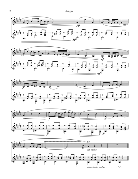 Adagio Assai For Violin And Guitar Page 2