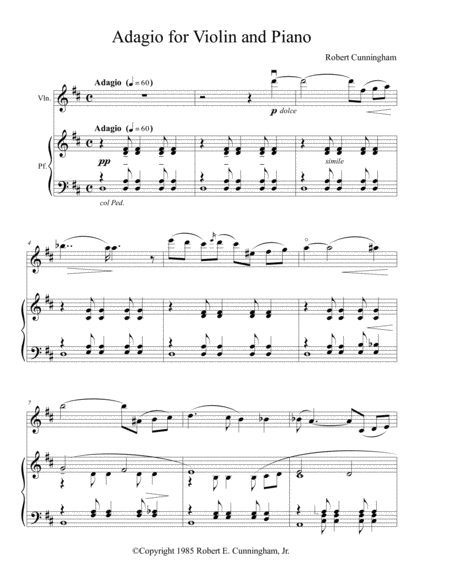Adagio For Violin And Piano Page 2