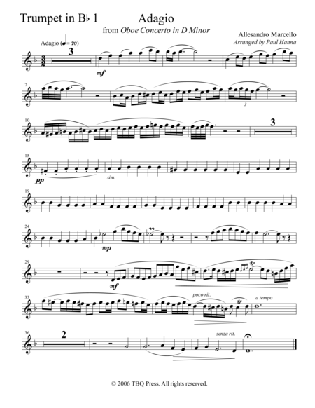 Adagio From Oboe Concerto In D Minor Page 2