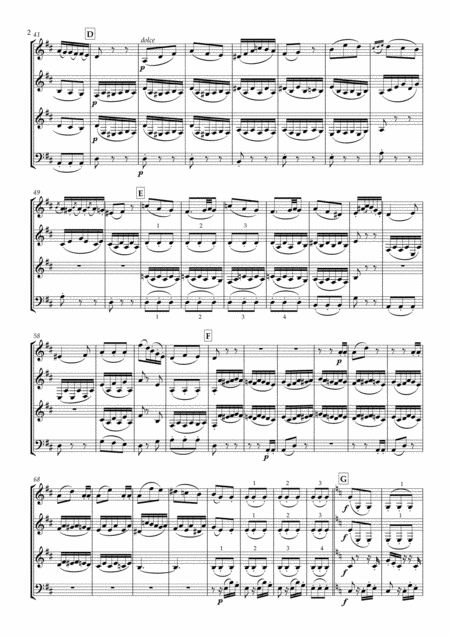 Adagio From String Symphony No 8 In D Major Mwv N8 For Clarinet Quartet Page 2