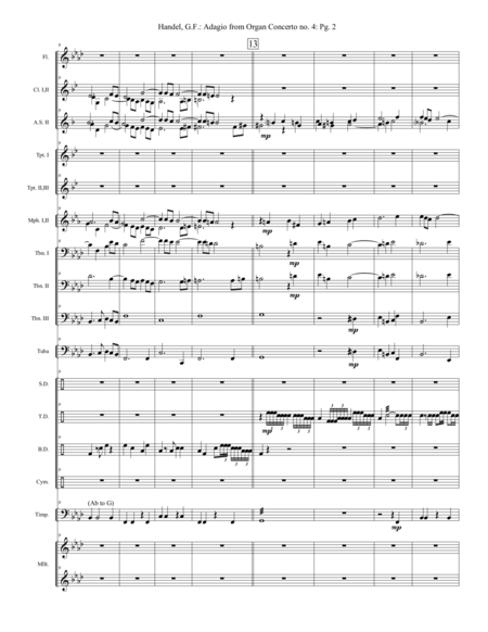 Adagio From The Organ Concerto No 4 Extra Score Page 2