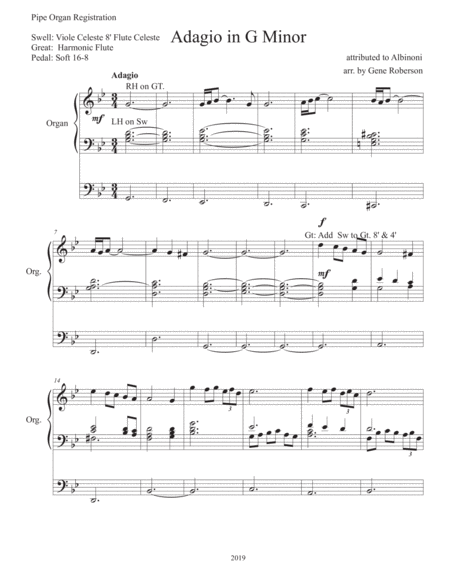Adagio In G Minor For Organ Page 2