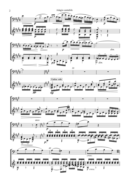 Adagio Pathetique For Cello And Guitar Page 2