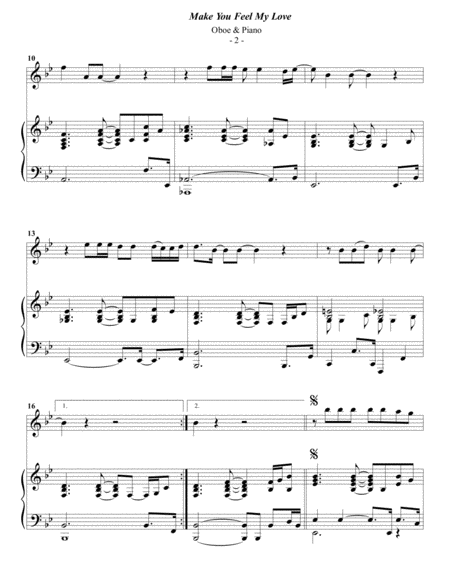 Adele Make You Feel My Love For Oboe Piano Page 2