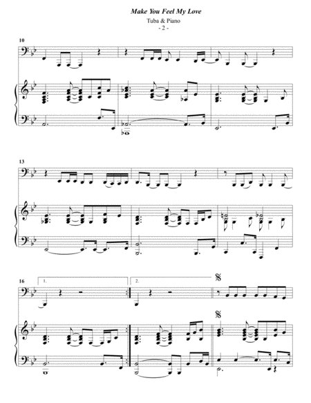 Adele Make You Feel My Love For Tuba Piano Page 2