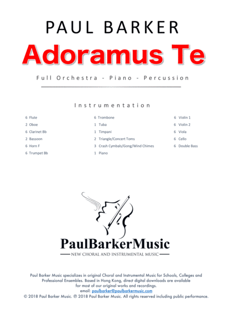 Adoramus Te Full Orchestra Version Score Parts Page 2