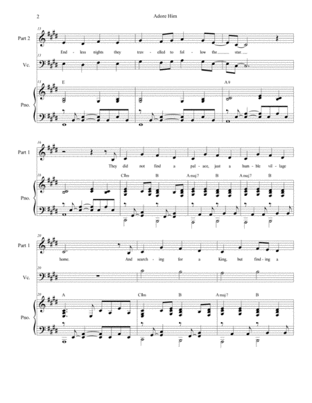 Adore Him For 2 Part Choir Page 2